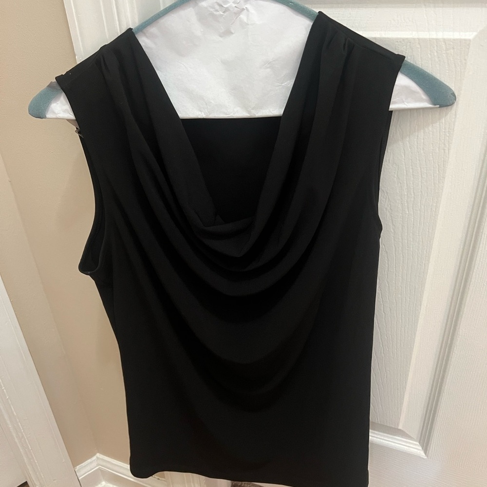 NWOTs Evan Picone Black Drape Cowl Sleeveless Top